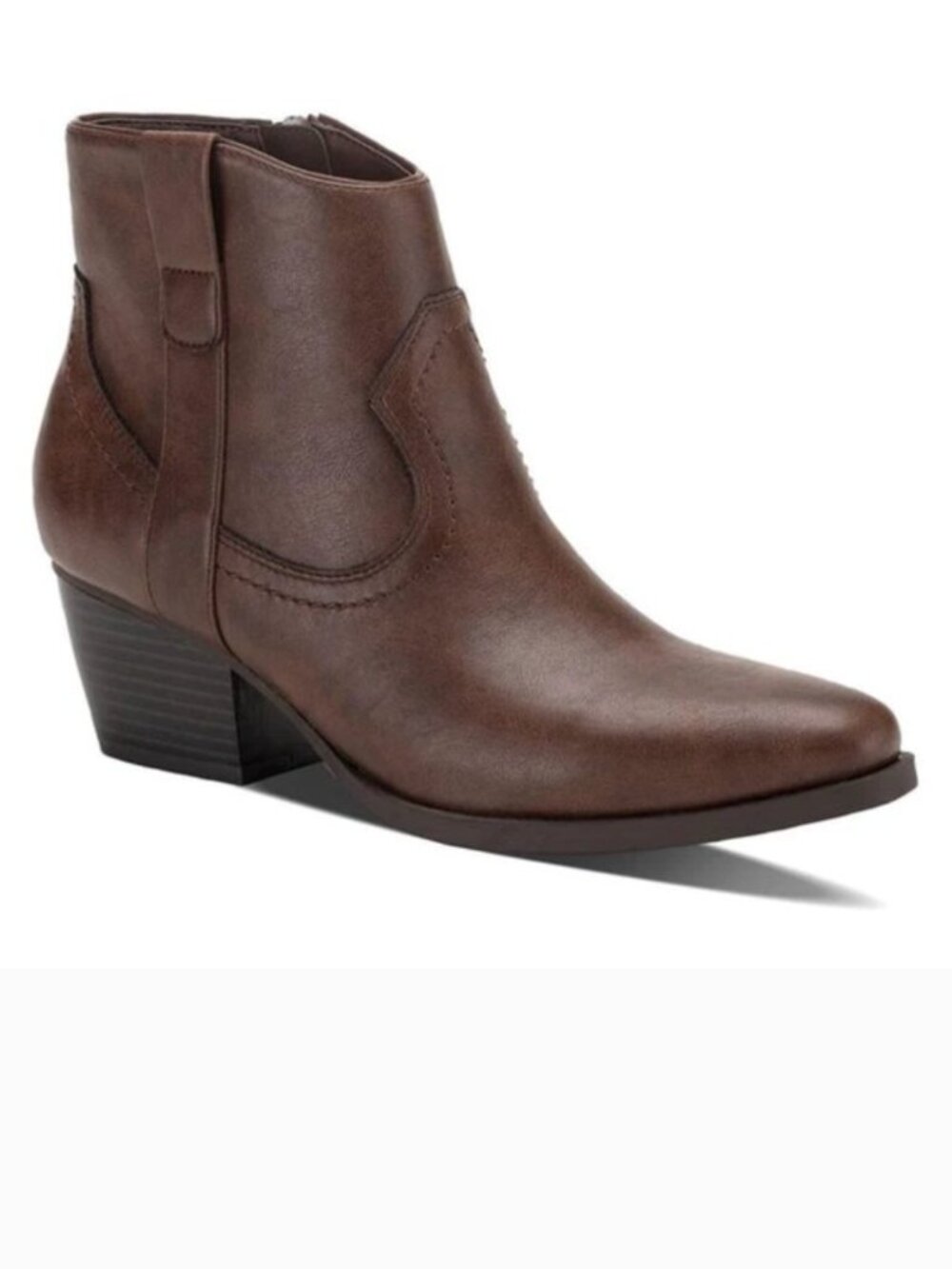 STYLE & CO Cowboy Western Boots Size 10 Brown Faux Leather Macy's NEW $80 msrp